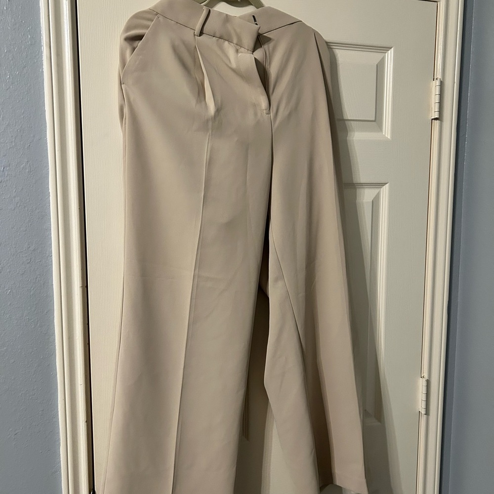 LOFT Cream Wide-Leg Pants